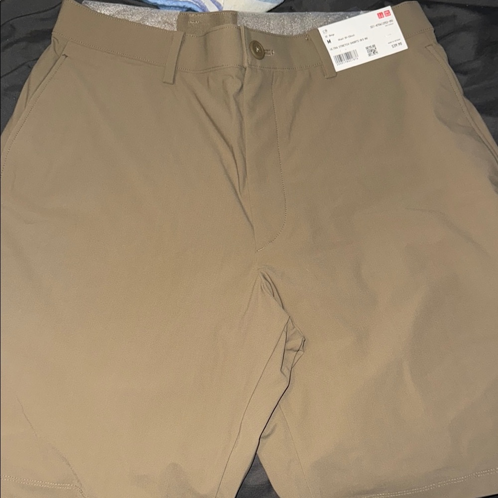 Uniqlo Tan Flat Front Shorts Casual Style